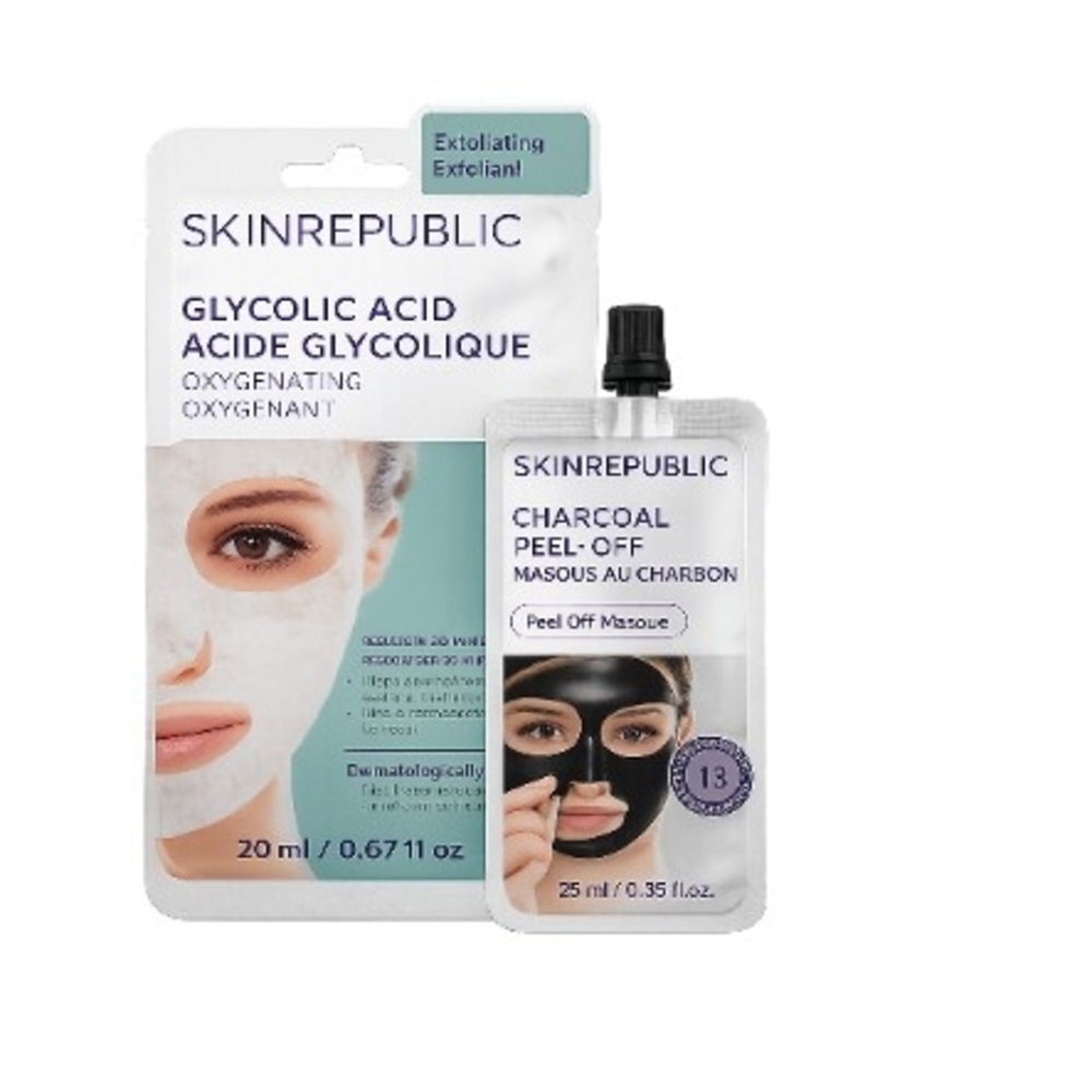 Glycolic Acid and Charcoal Peel-Off Mask Set